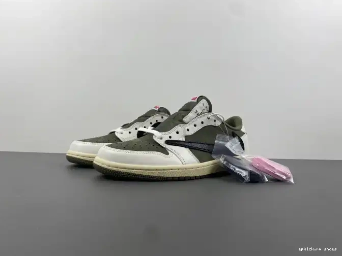 Rep X MEDIUM OLIVE TRAVIS AIR OG SCOTT JORDAN 1 DM7866-200 LOW 0525